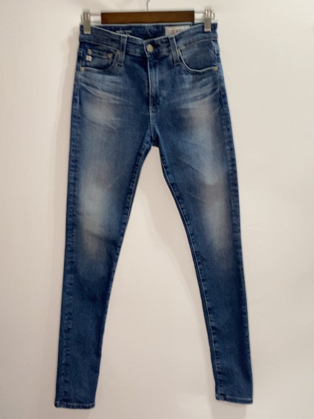 AG Adriano Goldschmied Women’s 28R Skinny Jeans Blue Stretch Denim Medium Wash